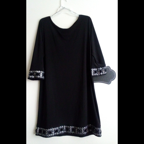 Dress Barn Dresses & Skirts - 🆕LISTING! DRESSBARN EMBELLISHED BOATNECK FLARE DRESS(PRE-OWNED)